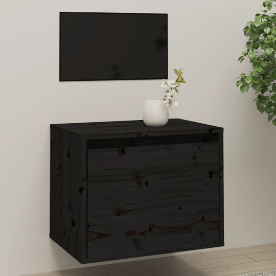 vidaXL Väggskåp 45x30x35 cm massiv furu svart