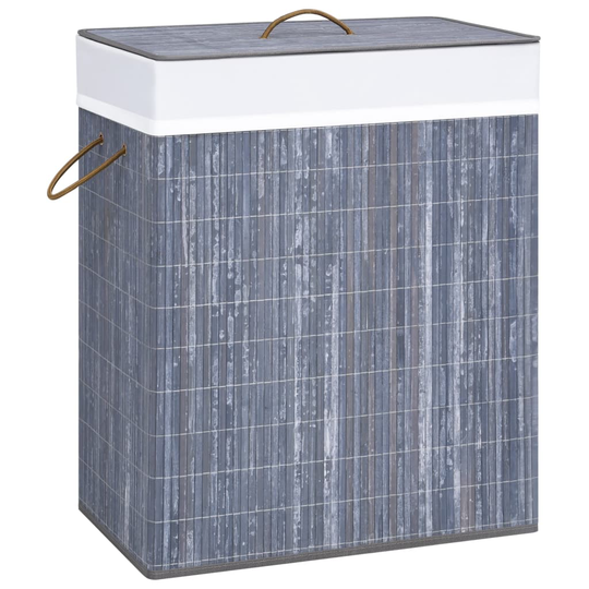 vidaXL Tvättkorg bambu grå 100 L