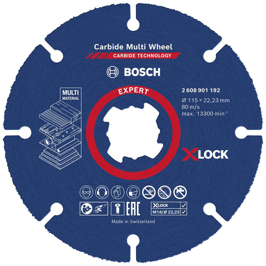 Separationspår rakt 1 st 115 mm 22.23 mm Bosch Accessories EXPERT Carbide Multi Wheel X-LOCK 2608901192 1 st