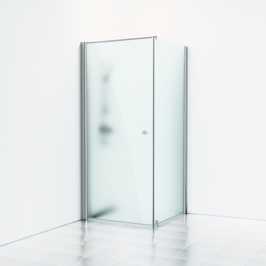 Svedbergs Duschhörn Skoga Fast Vägg/dörr 70X83 - Frostglas Alu matt