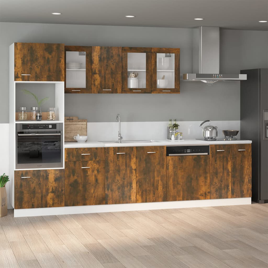 vidaXL Underskåp rökfärgad ek 80x46x81,5 cm konstruerat trä