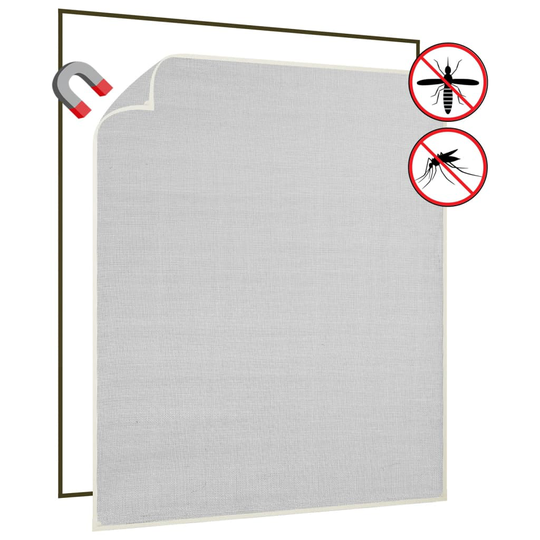 vidaXL Magnetiskt insektsnät för fönster vit 130x150 cm fiberglas