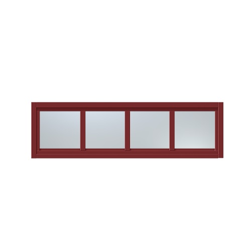 Överljus med spröjs Näs 15x5, Röd, Frostat glas