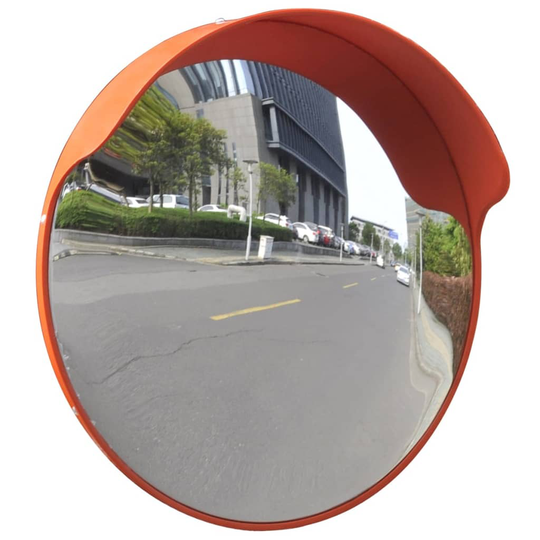 vidaXL Konvex trafikspegel PC-Plast 45 cm utomhusbruk orange