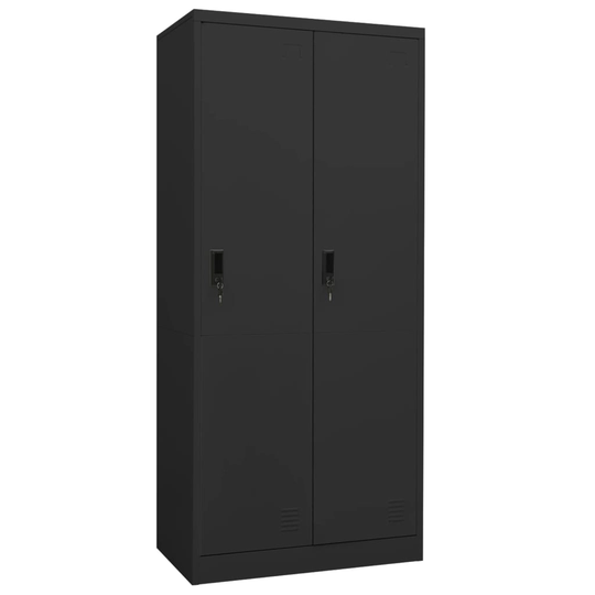 vidaXL Garderob antracit 80x50x180 cm stål