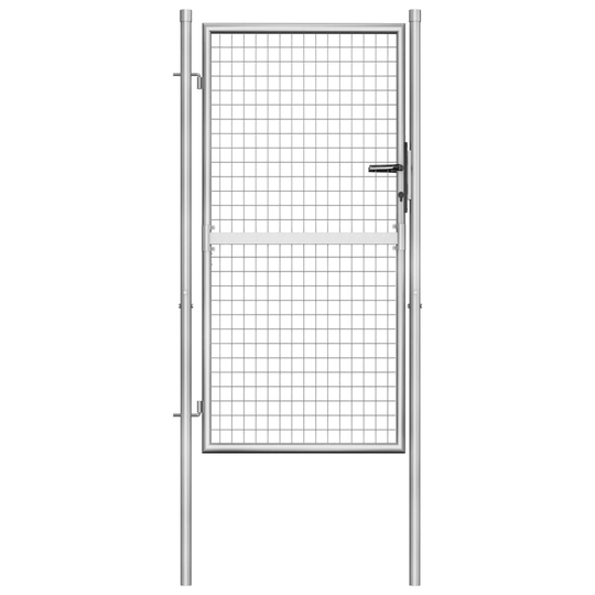 vidaXL Trädgårdsgrind galvaniserat stål 105x200 cm silver