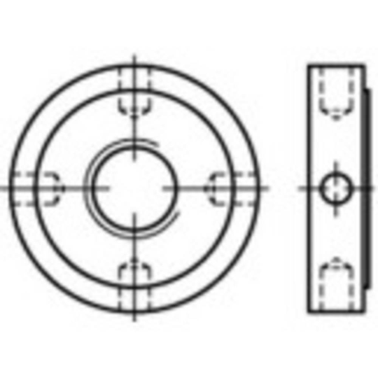 TOOLCRAFT 137261 Mutter kryss M18 DIN 1816 Stål 10 st