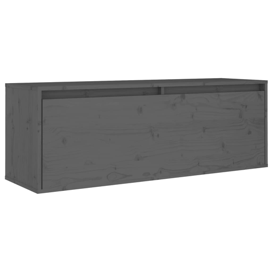 vidaXL Väggskåp grå 100x30x35 cm massiv furu