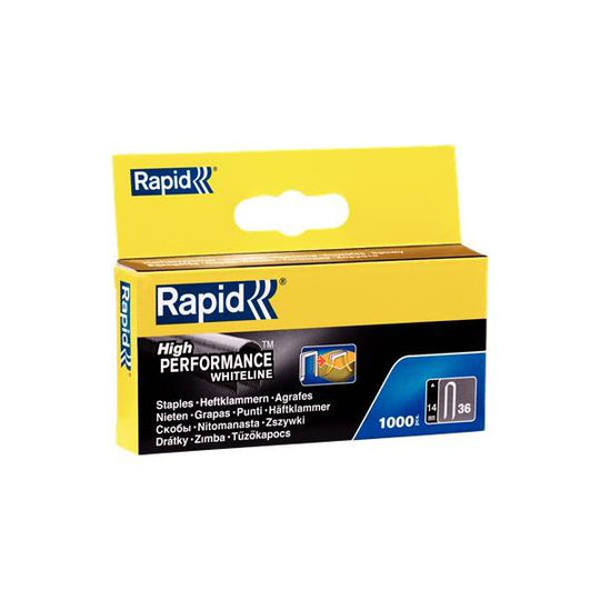 Rapid Nr 36 Bredtrådsklammer Stål, vit, 1000-pack