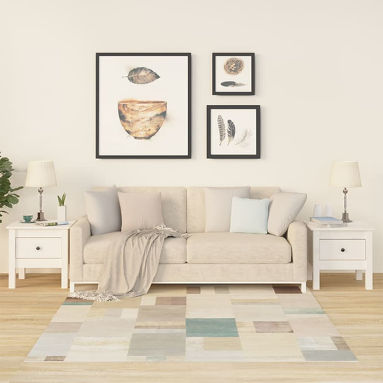 vidaXL Sidobord 2 st vit 40x40x39 cm massivt furuträ
