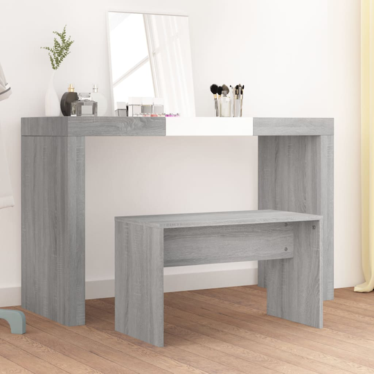 vidaXL Sminkpall grå sonoma 70x35x45 cm konstruerat trä