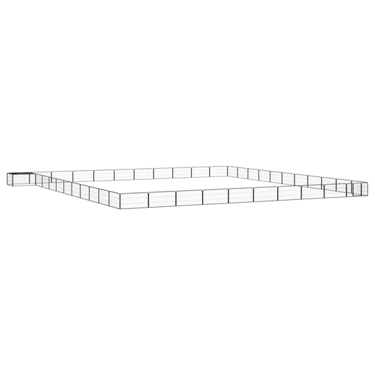 vidaXL Hundbur 44 paneler svart 100x50 cm pulverlackerat stål