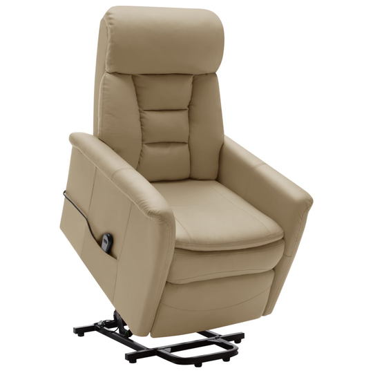vidaXL Reclinerfåtölj med uppresningsfunktion cappuccino konstläder