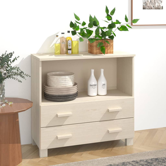 vidaXL Skänk honungsbrun 85x35x80 cm massiv furu