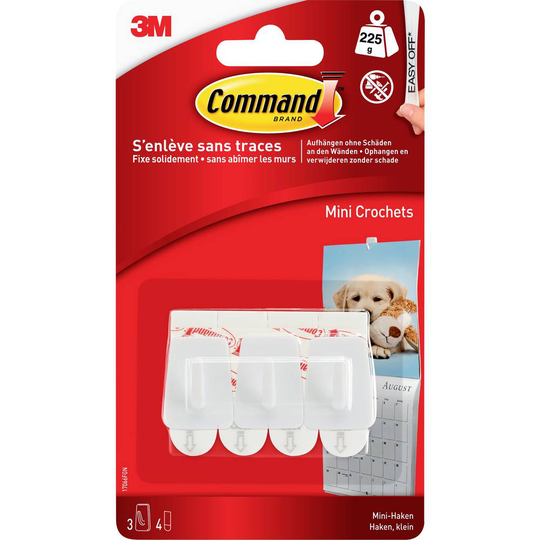 Krok (L x B x H) 29 x 22 x 11 mm Vit 3M Innehåll: 3 st
