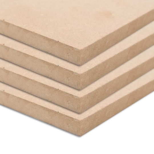vidaXL MDF-skivor 4 st kvadrat 60x60 cm 25 mm