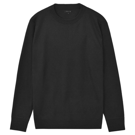 vidaXL Tröja 5 st herr rund hals svart XL