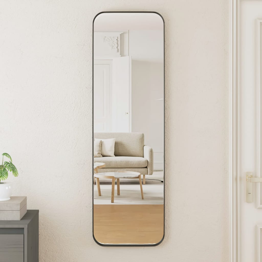 vidaXL Väggmonterad spegel svart 30x100 cm rektangulär
