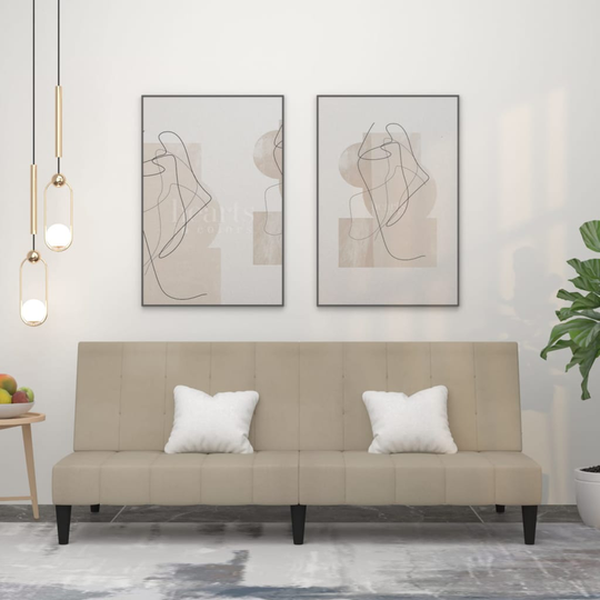 vidaXL Bäddsoffa 2-sits ljusgrå mikrofibertyg
