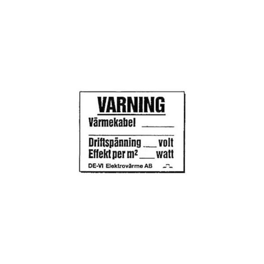 DEVI 8010068 Varningsskylt