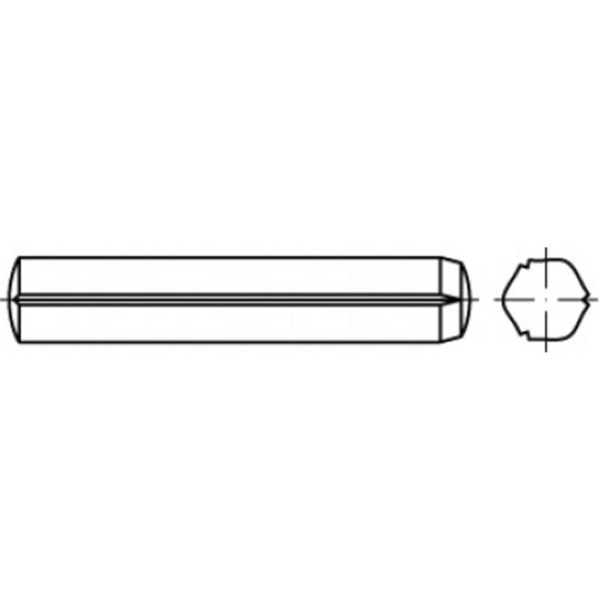 TOOLCRAFT TO-5437359 Räffelpinne,cylinderform 2 mm Stål 250 st