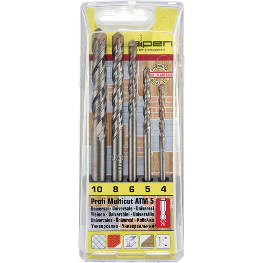 Hårdmetall Multiborrset 5 delar Alpen MultiCut 100805100 1/4 1 set