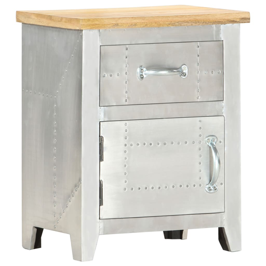 vidaXL Sängbord aviatorstil 40x30x50 cm massivt mangoträ