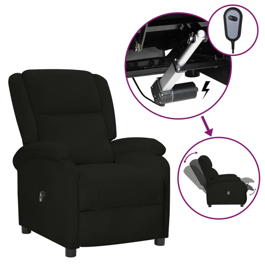 vidaXL Elektrisk massagefåtölj svart sammet