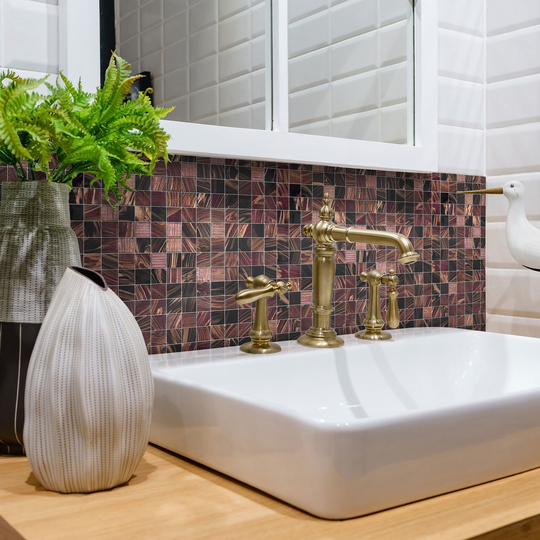 Glasmosaik Arredo Purple/Black/Gold 2x2 cm