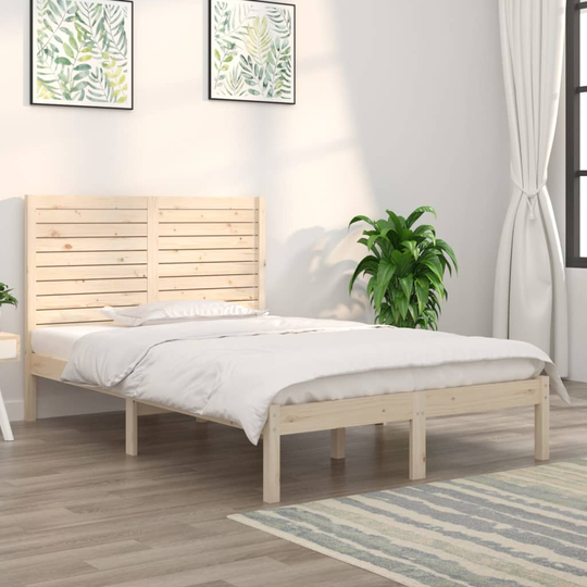 vidaXL Sängram massivt trä 140x190 cm