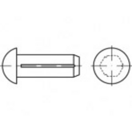 TOOLCRAFT TO-5454696 Räfflad spik, runt huvud 2 mm Mässing 1000 st
