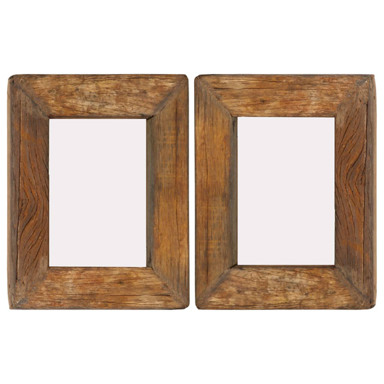 vidaXL Fotoramar 2 st 23x28 cm massivt återvunnet trä och glas