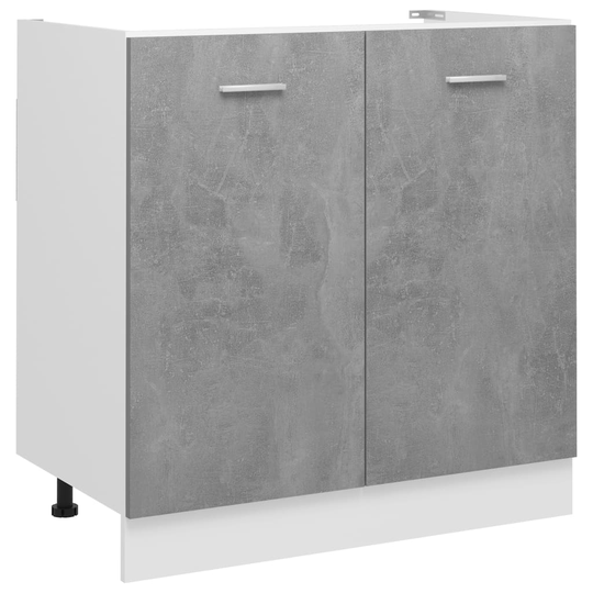 vidaXL Underskåp för diskho betonggrå 80x46x81,5 cm konstruerat trä