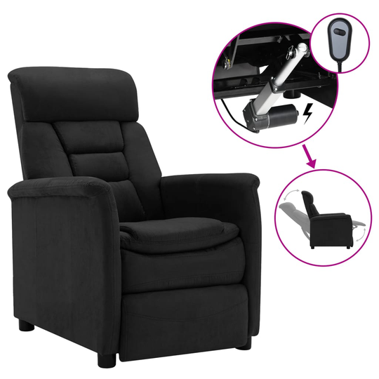 vidaXL Elektrisk reclinerfåtölj svart konstmocka