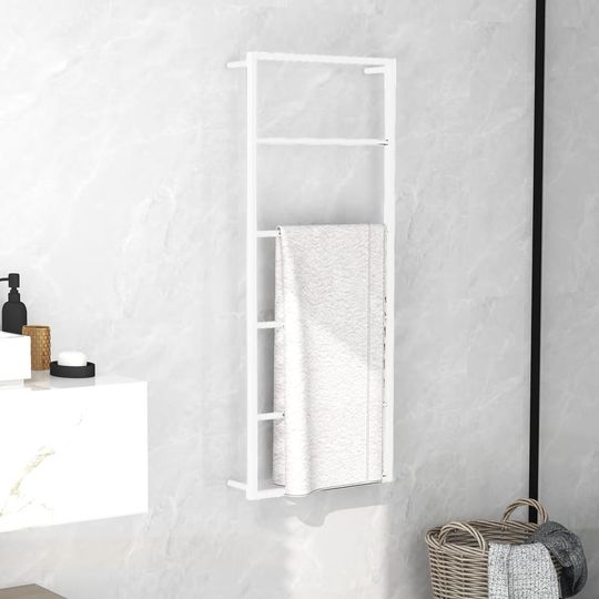 vidaXL Handdukshängare vit 45x10x115 cm stål