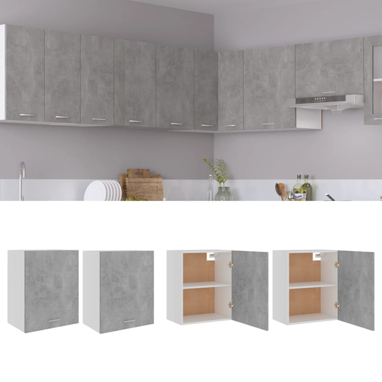 vidaXL Väggskåp 2 st betonggrå 50x31x60 cm konstruerat trä