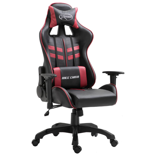 vidaXL Gamingstol vinröd konstläder