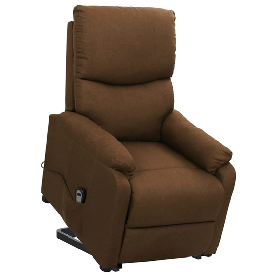 vidaXL Reclinerfåtöljer med uppresningshjälp brun tyg