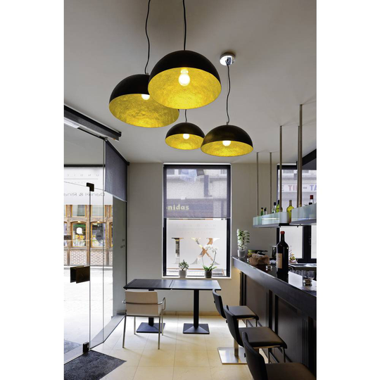 Pendellampa LED E27 EEK: beroende av ljuskälla 40 W SLV Forchini PD-1 155530 Svart, Guld