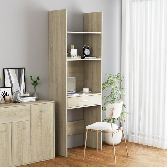 vidaXL Bokhylla sonoma-ek 60x35x180 cm spånskiva