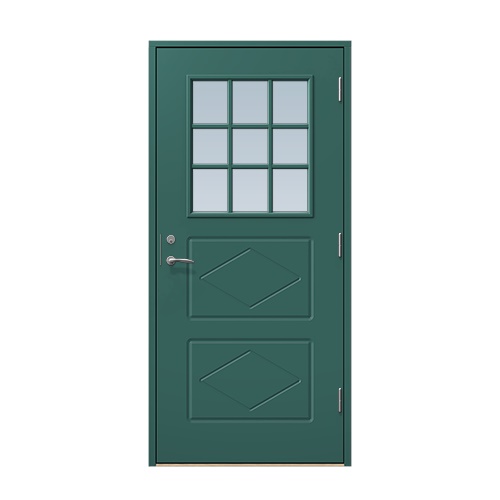 Entrédörr till villa Benarp 9 x 21, Högerhängd, Skogsgrön