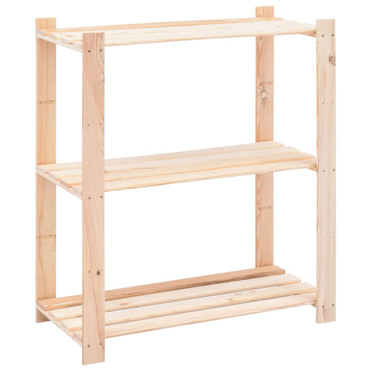 vidaXL Förvaringshylla 3 hyllplan 80x38x90 massiv furu 150 kg