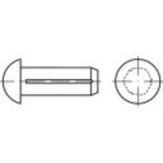 TOOLCRAFT TO-5451801 Räfflad spik, runt huvud 2 mm Mässing 1000 st