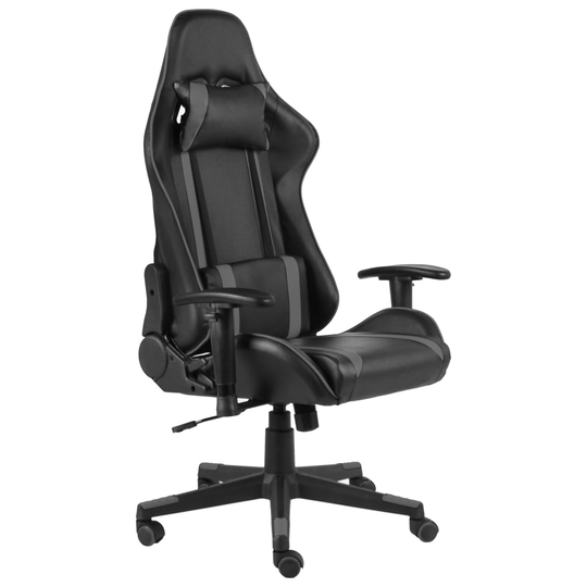 vidaXL Snurrbar gamingstol grå PVC