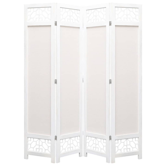 vidaXL Rumsavdelare 4 paneler gräddvit 140x165 cm tyg