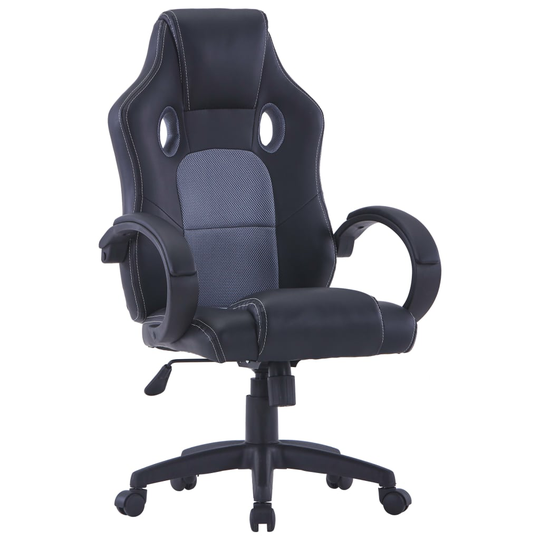 vidaXL Gamingstol grå konstläder