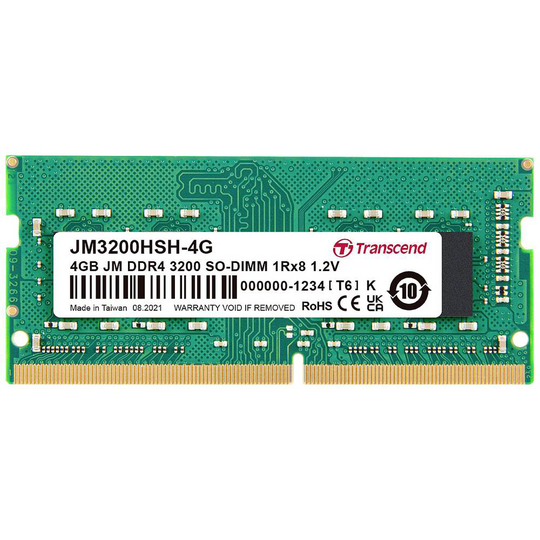 Transcend JM3200HSH-4G Internminne Laptop Modul 4 GB 1 x 4 GB DDR4 3200 MHz CL22