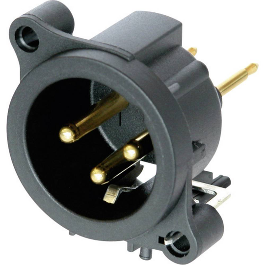 Neutrik NC3MAAV NC3MAAV XLR-kontakter Flänsstickkontakt rak kontakt Antal poler: 3 Svart 1 st