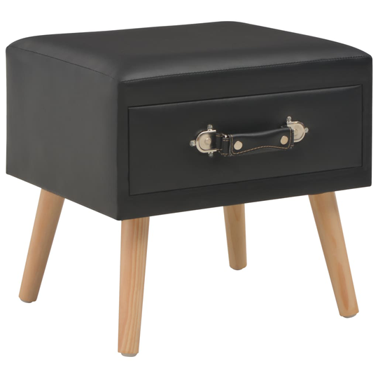 vidaXL Sängbord svart 40x35x40 cm konstläder
