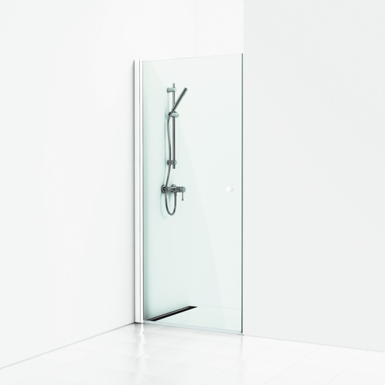 Svedbergs Duschdörr Skoga Nisch Enkel 80 - Klarglas Vitt Matt